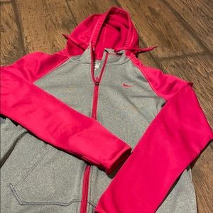 Pink and grey nike zip up